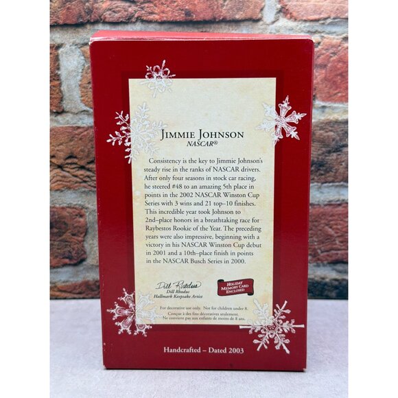 Hallmark Keepsake Ornament Jimmie Johnson NASCAR 2003 Holiday Decoration Racing - Picture 2 of 7